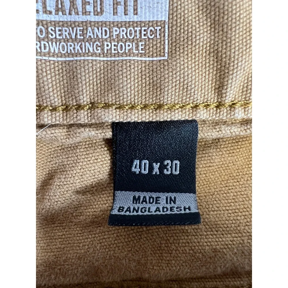 Carhartt Relaxed Fit Rugged Flex BN2517-M Canvas Work Pants Mens 40x30 Tan *Read